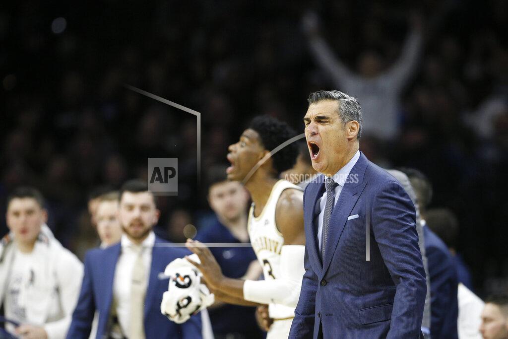 Matt Slocum Villanova head coach Jay Wright yells to his team during the second half of an NCAA college basketball game against Kansas, Saturday, Dec. 21, 2019, in Philadelphia. (AP Photo/Matt Slocum)