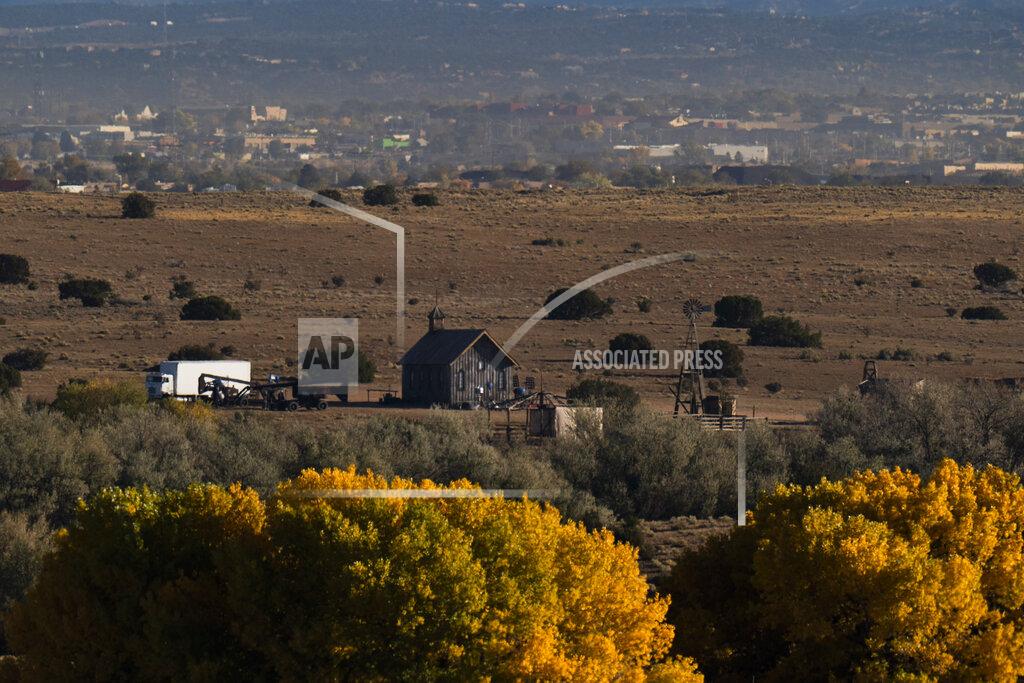 Jae C. Hong A film set at the Bonanza Creek Ranch appears in Santa Fe, N.M., Monday, Oct. 25, 2021. A camera operator told authorities that Alec Baldwin had been careful with weapons on the set of the film "Rust" before the actor shot and killed a cinematographer with a gun he'd been told was safe to use, court records released Sunday show. (AP Photo/Jae C. Hong)