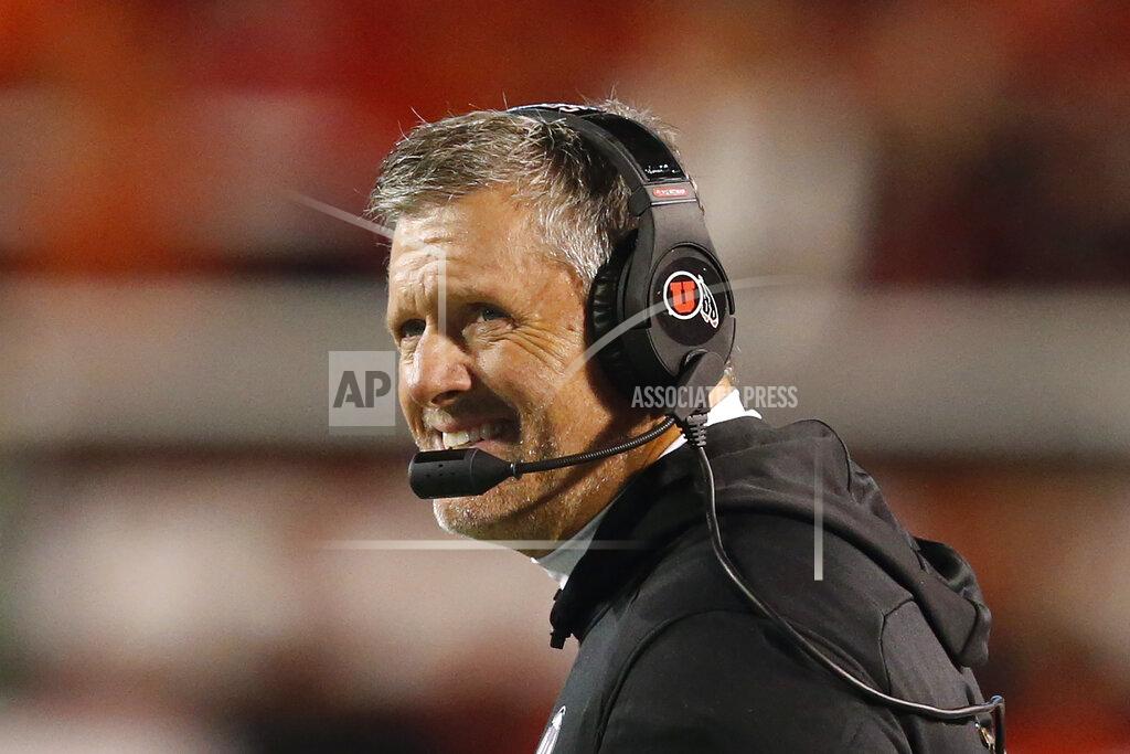 Rick Bowmer Utah head coach Kyle Whittingham looks on in the second half of an NCAA college football game against Washington State Saturday, Sept. 28, 2019, in Salt Lake City. (AP Photo/Rick Bowmer)