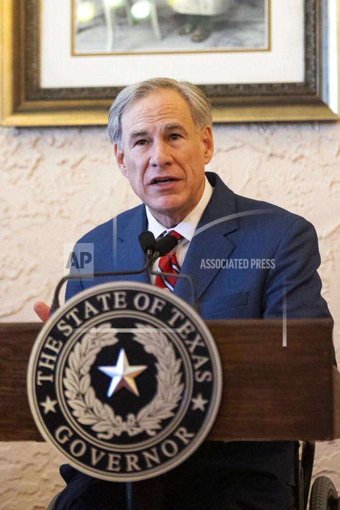 Justin Rex Texas Governor Greg Abbott delivers an announcement in Montelongo's Mexican Restaurant on Tuesday, March 2, 2021, in Lubbock, Texas. Abbott announced that he is rescinding executive orders that limit capacities for businesses and the state wide mask mandate. (AP Photo/Justin Rex)