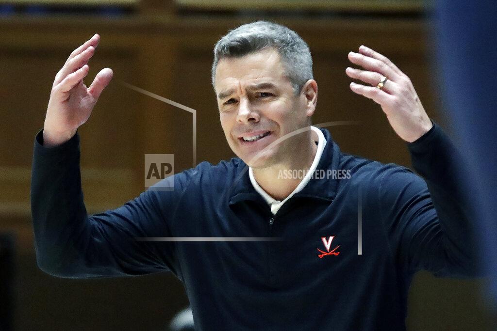 Chris Seward Virginia head coach Tony Bennett gestures to his team during the second half of an NCAA college basketball game against Duke Monday, Feb. 7, 2022, in Durham, N.C. (AP Photo/Chris Seward)