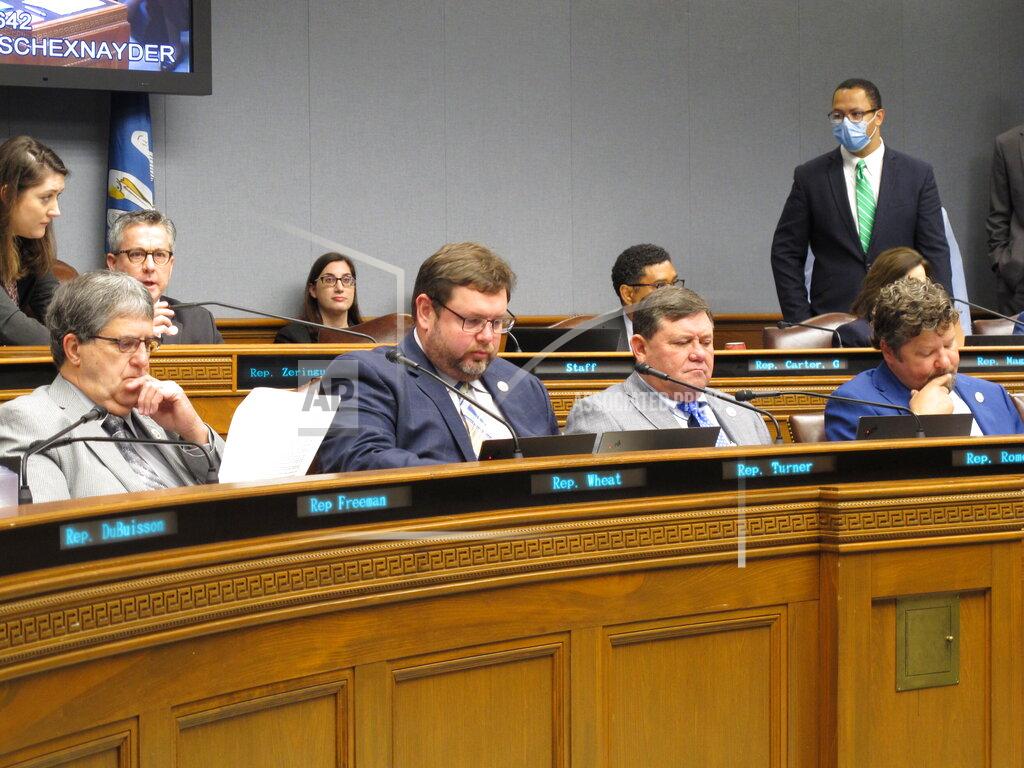 Melinda Deslatte Members of the House Appropriations Committee look through budget documents on Monday, May 3, 2021, in Baton Rouge, La. (AP Photo/Melinda Deslatte)