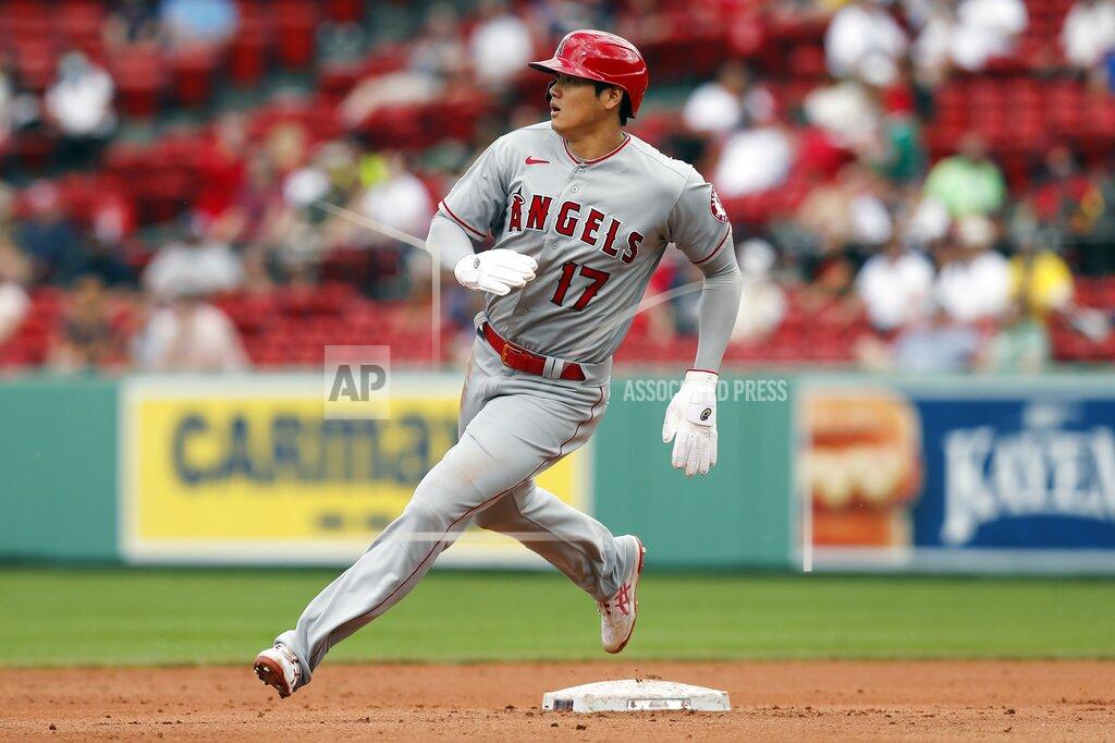 Michael Dwyer Los Angeles Angels' Shohei Ohtani rounds second base on a double by Jared Walsh during the fifth inning of a baseball game against the Boston Red Sox, Sunday, May 16, 2021, in Boston. (AP Photo/Michael Dwyer)
