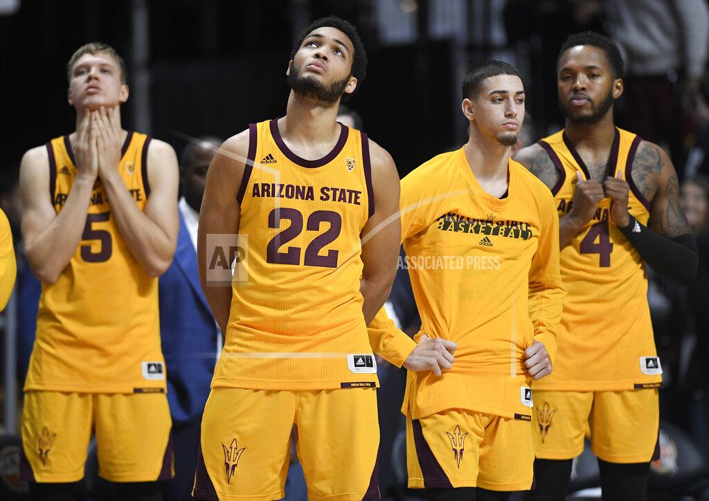 Jessica Hill Arizona State players react from the bench at the end of an NCAA college basketball game against Virginia, Sunday, Nov. 24, 2019, in Uncasville, Conn. (AP Photo/Jessica Hill)