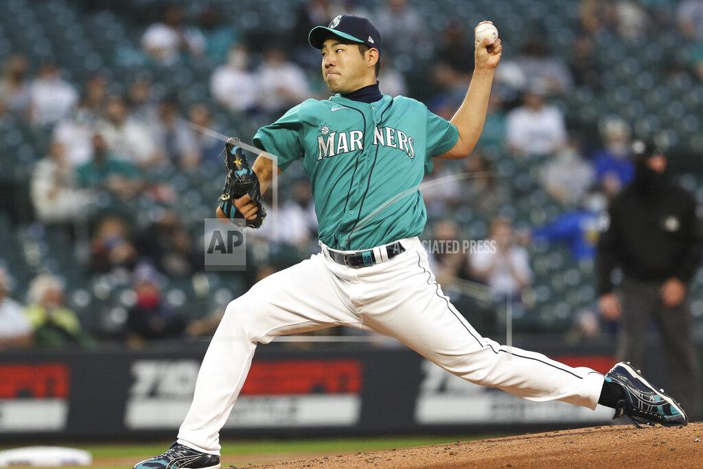 Jason Redmond Seattle Mariners starting pitcher Yusei Kikuchi throws to a Houston Astros batter during the third inning of a baseball game Friday, April 16, 2021, in Seattle (AP Photo/Jason Redmond)