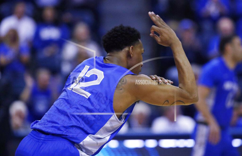 David Zalubowski Air Force forward Lavelle Scottie reacts after hitting a 3-point basket against Nevada during the first half of an NCAA college basketball game Tuesday, March 5, 2019, at Air force Academy, Colo. (AP Photo/David Zalubowski)