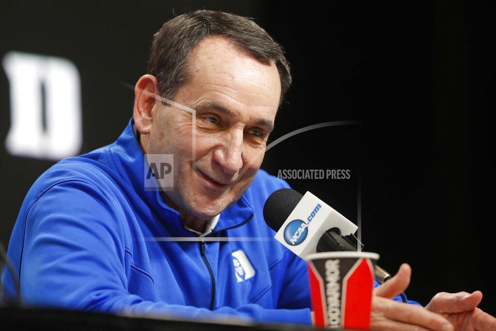 Pablo Martinez Monsivais FILE - In this March 28, 2019, file photo, Duke head coach Mike Krzyzewski answers questions during a news conference at the NCAA college basketball tournament in Washington. Duke Hall of Fame coach Mike Krzyzewski will coach his final season with the Blue Devils in 2021-22, a person familiar with the situation said Wednesday, June 2, 2021. The person said former Duke player and associate head coach Jon Scheyer would then take over as Krzyzewski's successor for the 2022-23 season. (AP Pablo Martinez Monsivais, File)
