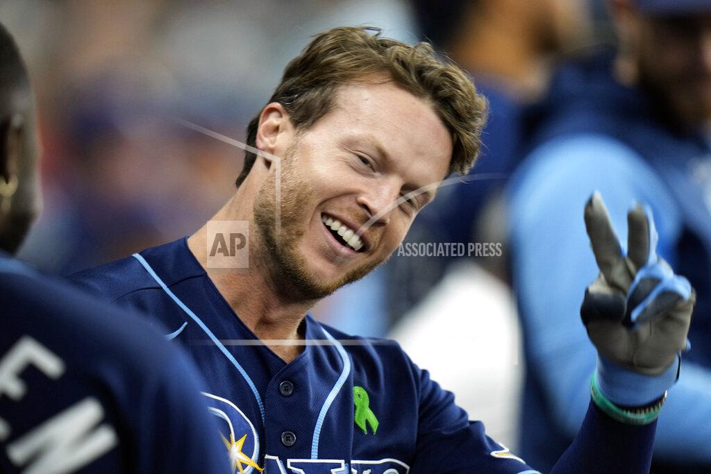 Chris O'MEara Tampa Bay Rays' Brett Phillips reacts after his home run off Detroit Tigers starting pitcher Beau Brieske during the fifth inning of a baseball game Tuesday, May 17, 2022, in St. Petersburg, Fla. (AP Photo/Chris O'Meara)