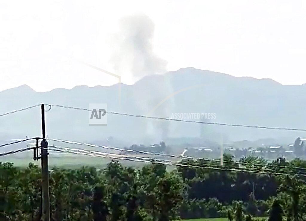 Uncredited Smoke raising in the North Korean border town of Kaesong is seen from Paju, South Korea, Tuesday, June 16, 2020. North Korea blew up an inter-Korean liaison office building just inside its border in an act Tuesday that sharply raises tensions on the Korean Peninsula amid deadlocked nuclear diplomacy with the United States. (Yonhap via AP)