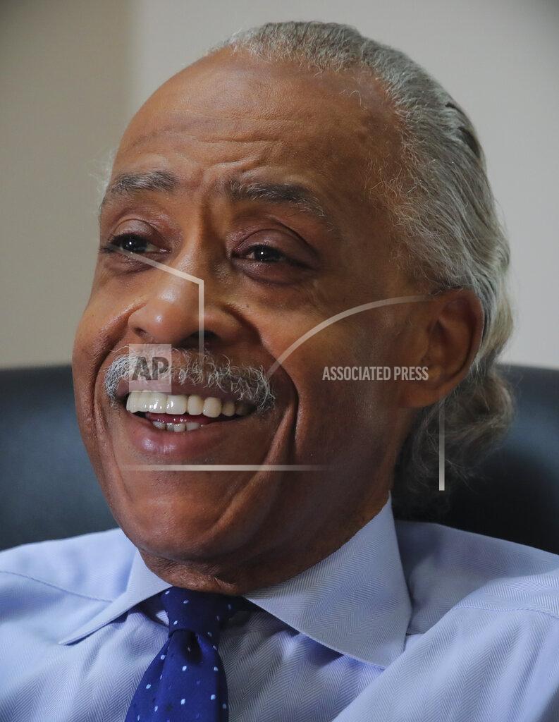 Bebeto Matthews The Rev. Al Sharpton speaks during an interview at his office, Thursday, July 30, 2020, in New York. For more than three decades, Sharpton, 65, has been an advocate for Black American families seeking justice in the wake of violence that highlight systemic racism.(AP Photo/Bebeto Matthews)