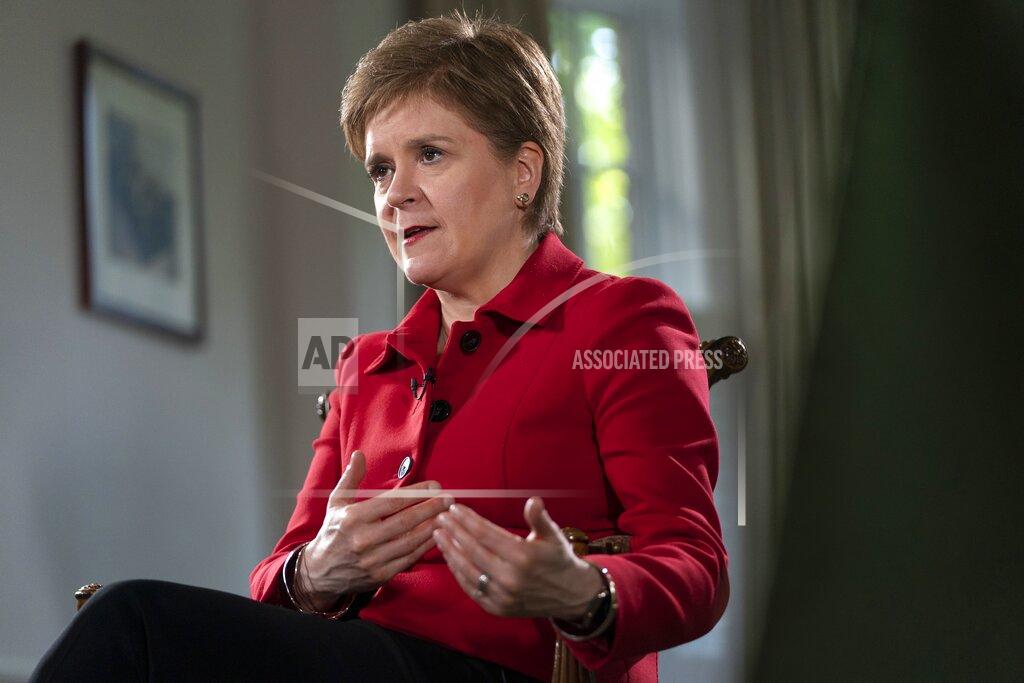 Jacquelyn Martin The First Minister of Scotland, Nicola Sturgeon, is interviewed, Tuesday, May 17, 2022, in Washington. Sturgeon spoke to the Associated Press Tuesday on her first US visit since the COVID lockdown. (AP Photo/Jacquelyn Martin)