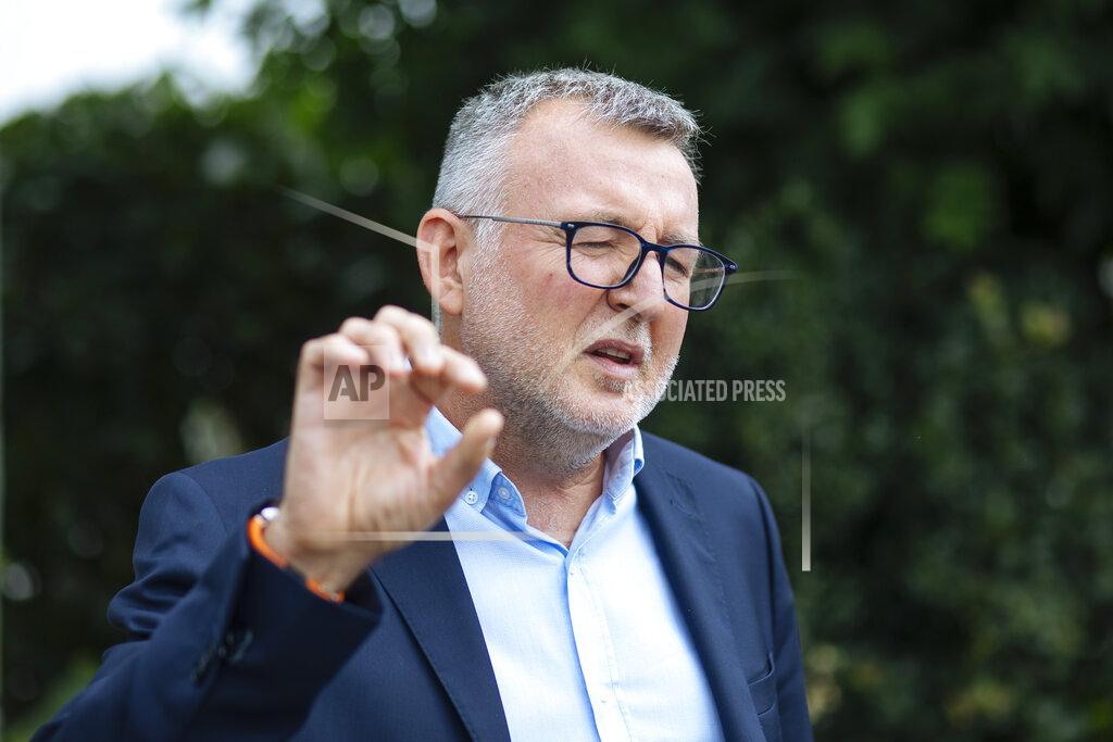 Kamil Zihnioglu France Football magazine chief editor Pascal Ferre speaks during an interview with The Associated Press in Boulogne-Billancourt, outside Paris, Friday, July 17, 2020. The prestigious Ballon d’Or will not be awarded this year because the coronavirus pandemic has disrupted the soccer season. Awarded by France Football magazine, the Ballon d’Or has been given out every year since Stanley Matthews won the first one in 1956. Lionel Messi has won it a record six times — one more than longtime rival Cristiano Ronaldo. (AP Photo/Kamil Zihnioglu)