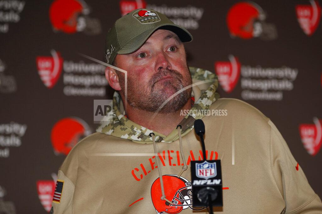 David Zalubowski FILE - In this Sunday, Nov. 3, 2019, file photo, Cleveland Browns head coach Freddie Kitchens speaks after an NFL football game against the Denver Broncos, in Denver. Cleveland dropped its fourth straight game Sunday, losing 24-19 to the Broncos. (AP Photo/David Zalubowski, FIle)