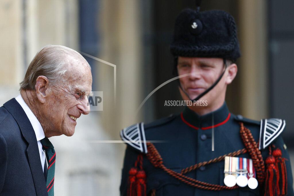 Adrian Dennis FILE - In this file photo dated Wednesday July 22, 2020, Britain's Prince Philip, The Duke of Edinburgh, at Windsor Castle for a ceremony for the transfer of the Colonel-in-Chief of the Rifles from the Duke to Camilla Duchess of Cornwall, at Windsor Castle, England, marking the Duke's 67-years of support and service to The Rifles. When Elizabeth became queen at the age of 25 in 1952, Philip gave up his naval career and dedicated himself to supporting her and the monarchy. (Adrian Dennis/Pool File via AP)