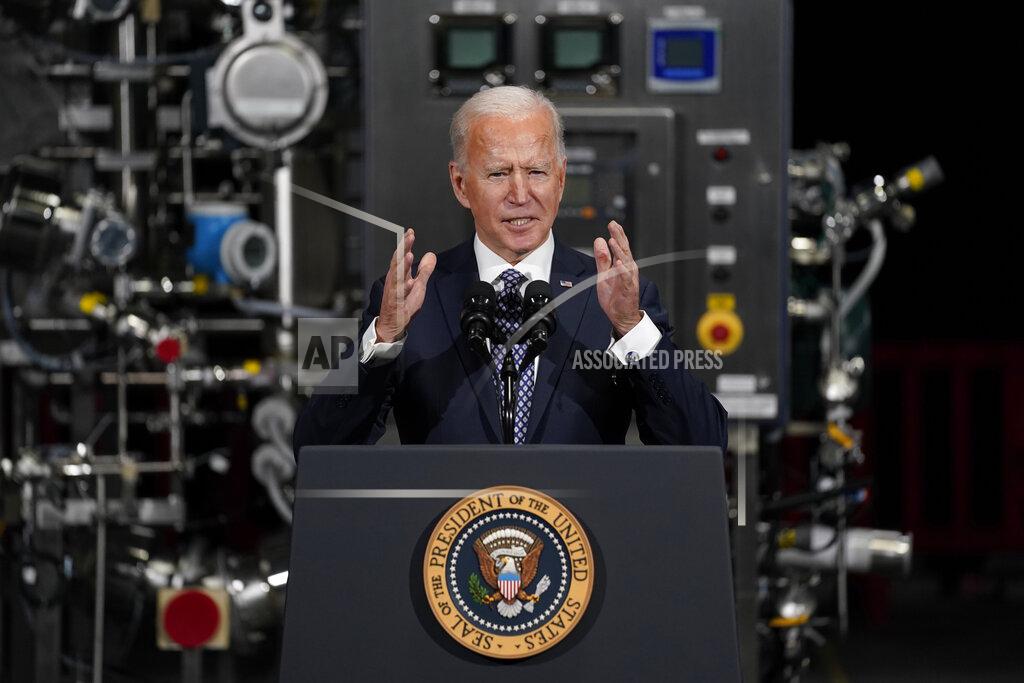 Evan Vucci FILE - In this Feb. 19, 2021, file photo President Joe Biden speaks after a tour of a Pfizer manufacturing site in Portage, Mich. (AP Photo/Evan Vucci, File)
