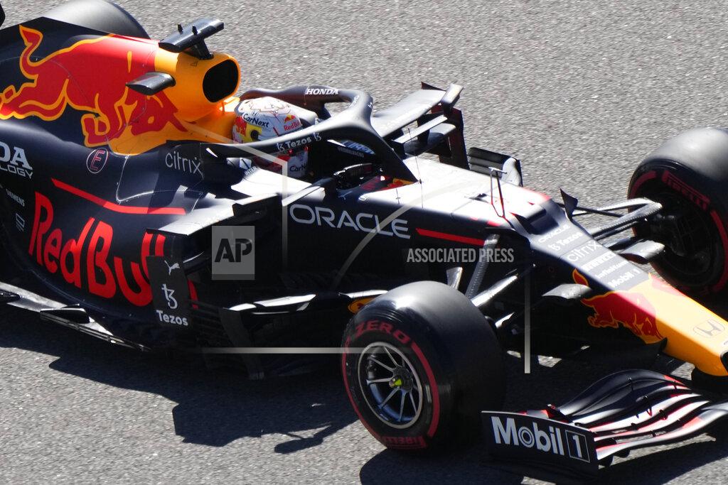 Sergei Grits Red Bull driver Max Verstappen of the Netherlands steers his car during the first practice session at the Sochi Autodrom circuit, in Sochi, Russia, Friday, Sept. 24, 2021. The Russian Formula One Grand Prix will be held on Sunday. (AP Photo/Sergei Grits)