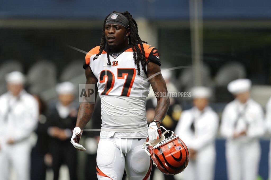 Stephen Brashear Cincinnati Bengals cornerback Dre Kirkpatrick stands on the field during warmups before an NFL football game against the Seattle Seahawks, Sunday, Sept. 8, 2019, in Seattle. (AP Photo/Stephen Brashear)