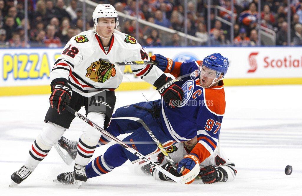 Niklas Hjalmarsson, Connor McDavid, Gustav Forsling Niklas Hjalmarsson, Connor McDavid, Gustav Forsling