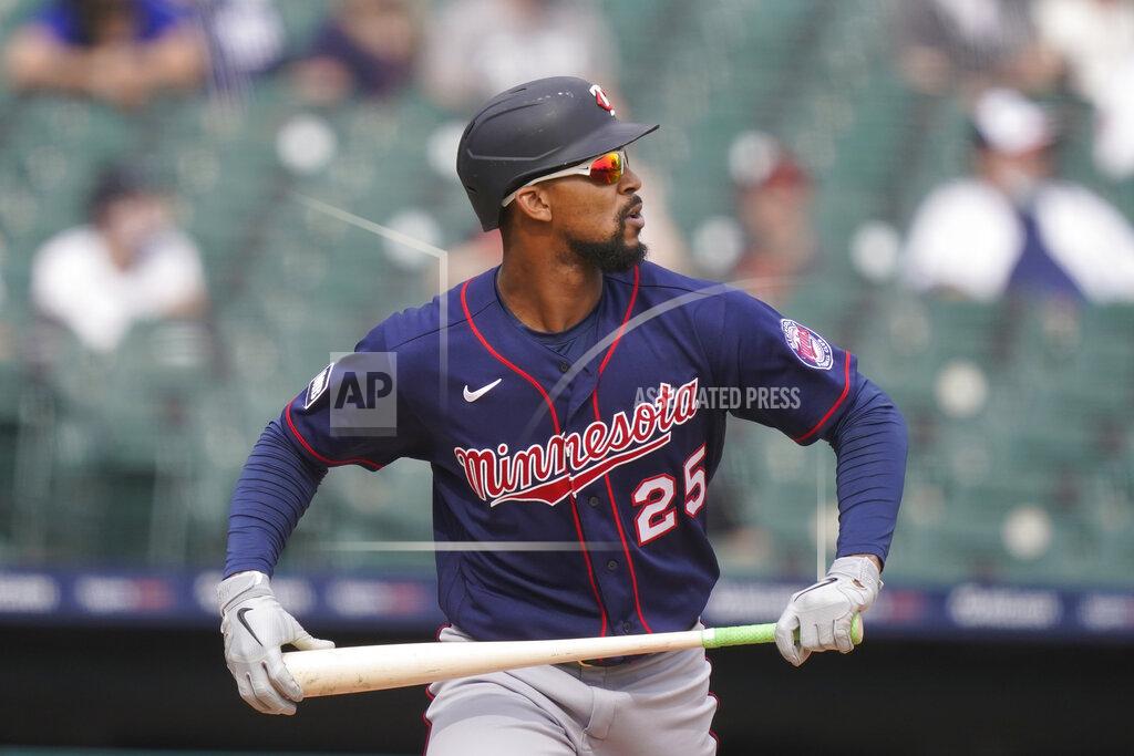 Carlos Osorio Minnesota Twins' Byron Buxton watches his solo home run during the eighth inning of a baseball game against the Detroit Tigers, Tuesday, April 6, 2021, in Detroit. (AP Photo/Carlos Osorio)