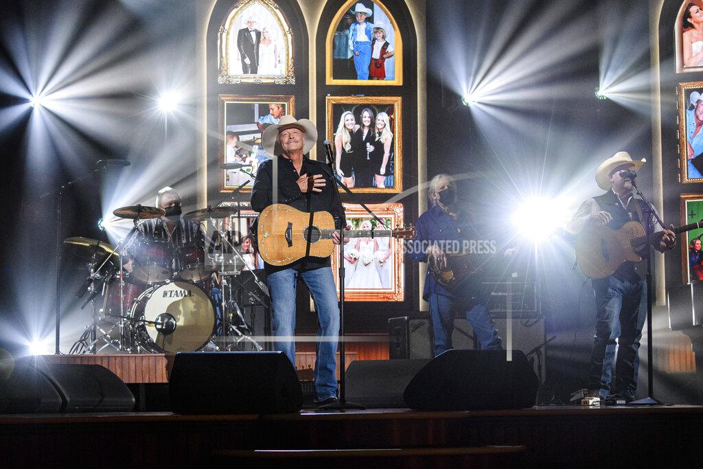 Amy Harris Alan Jackson performs at the 56th annual Academy of Country Music Awards on Thursday, April 15, 2021 at the Ryman Auditorium in Nashville, Tenn. The awards show airs on April 18 with both live and prerecorded segments. (Photo by Amy Harris/Invision/AP)