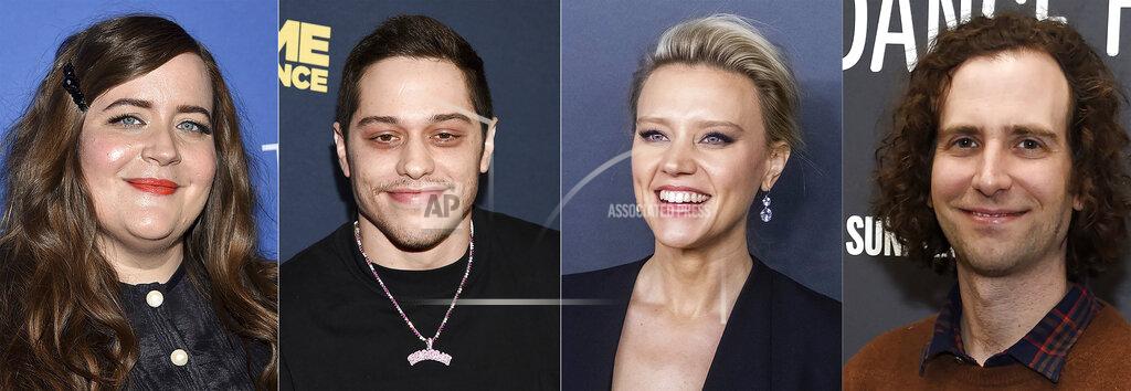 Uncredited This combination of photos shows cast members from "Saturday Night Live," from left; Aidy Bryant, Pete Davidson, Kate McKinnon and Kyle Mooney. Bryant, Davidson, McKinnon and Mooney are departing from “Saturday Night Live," leaving the sketch institution without arguably its two most famous names after Saturday's 47th season finale. (AP Photo)