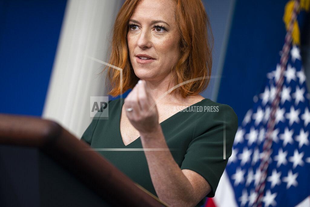 White House press secretary Jen Psaki speaks during a press briefing at the White House, Thursday, June 3, 2021, in Washington. (AP Photo/Evan Vucci)