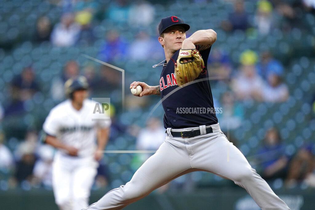 Elaine Thompson Cleveland Indians starting pitcher Zach Plesac throws against to a Seattle Mariners batter during the first inning of a baseball game Thursday, May 13, 2021, in Seattle. (AP Photo/Elaine Thompson)