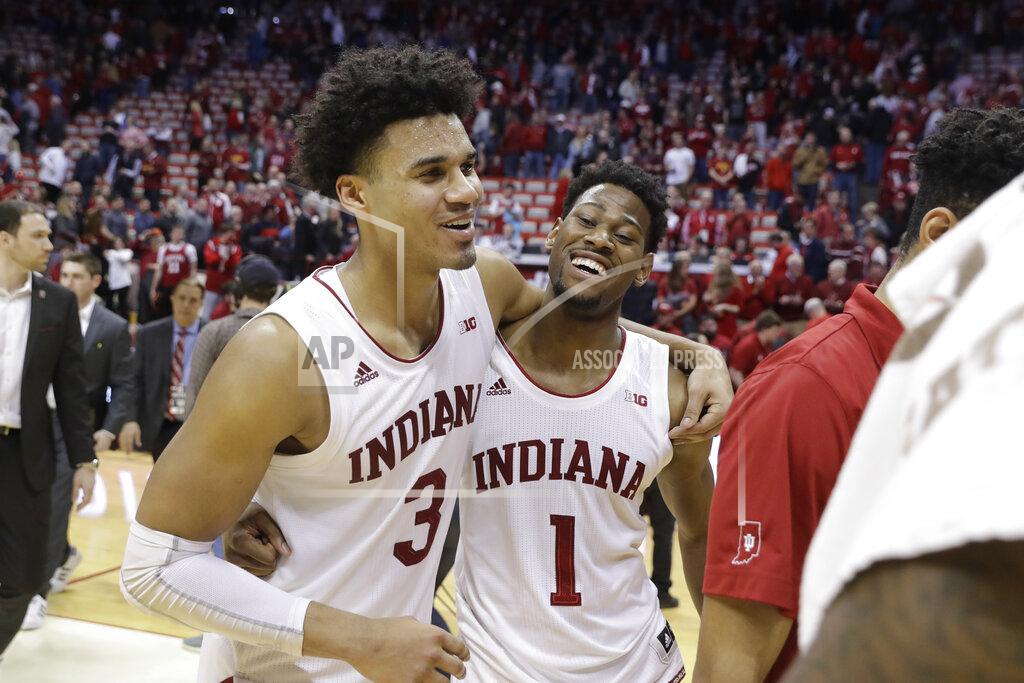 Darron Cummings Indiana's Justin Smith (3) and Al Durham (1) celebrate after Indiana defeated Michigan State in an NCAA college basketball game, Thursday, Jan. 23, 2020, in Bloomington, Ind. (AP Photo/Darron Cummings)