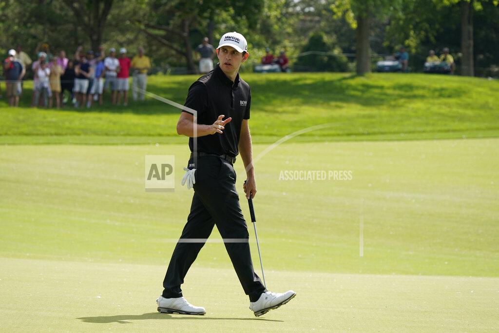 Darron Cummings Patrick Cantlay reacts after making a birdie on the 13th hole during the final round of the Memorial golf tournament, Sunday, June 6, 2021, in Dublin, Ohio. (AP Photo/Darron Cummings)
