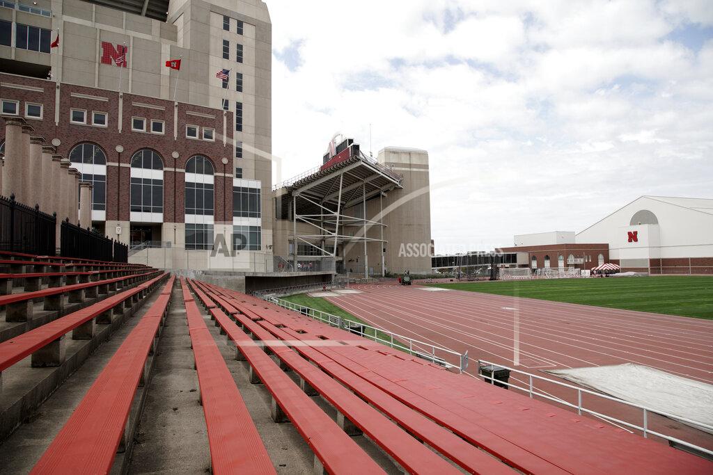 Nati Harnik The Ed Weir track stadium, site of a new planned $150 million football training facility, is seen adjacent to Memorial Stadium, top left, on the campus of the University of Nebraska in Lincoln, Neb., Friday, Sept. 27, 2019. (AP Photo/Nati Harnik)