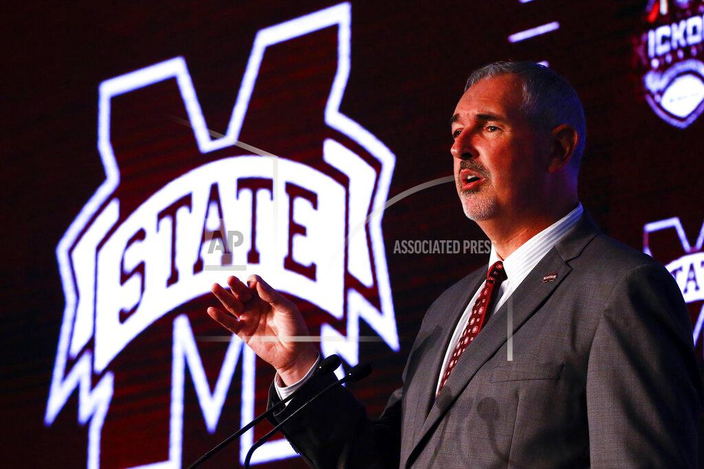 Butch Dill Mississippi State head coach Joe Moorhead speaks during the NCAA college football Southeastern Conference Media Days, Wednesday, July 17, 2019, in Hoover, Ala. (AP Photo/Butch Dill)