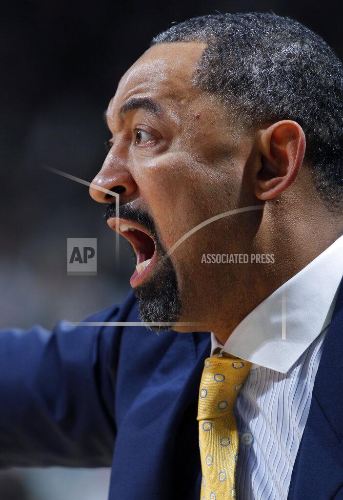 Al Goldis Michigan coach Juwan Howard reacts during the second half of an NCAA college basketball game against Michigan State, Sunday, Jan. 5, 2020, in East Lansing, Mich. (AP Photo/Al Goldis)
