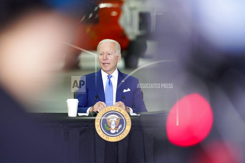 Andrew Harnik President Joe Biden speaks during a briefing on preparing for and responding to hurricanes this season at Andrews Air Force Base, Md., Wednesday May 18, 2022. (AP Photo/Andrew Harnik)