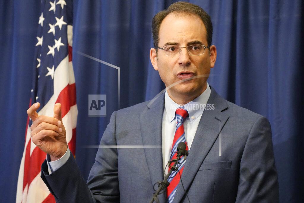 David Zalubowski Colorado Attorney General Phil Weiser speaks at a news conference in Denver, Wednesday, Sept. 15, 2021. Weiser says a civil rights investigation begun amid outrage over the death of Elijah McClain has determined that the Aurora, Colo., Police Department has a pattern of racially-biased policing. (AP Photo/David Zalubowski)