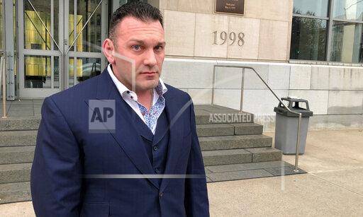 FILE - Perry Santillo walks outside the federal courthouse in Scranton, Pa., after pleading guilty to a federal fraud charge on Nov. 4, 2019. Santillo, once dubbed “King Perry”, was sentenced on Thursday, Jan. 13, 2022, to more than 17 years in prison for his role in masterminding a long-running investment scam that collected more than $115 million from 1,000 investors nationwide. (AP Photo/Michael Rubinkam. File)