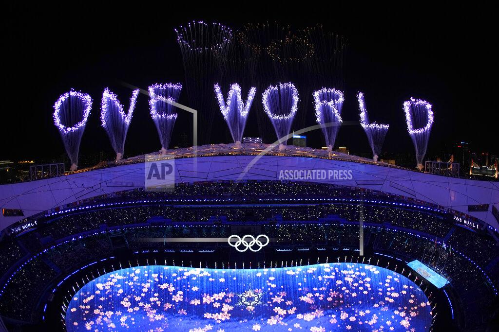 Jeff Roberson Fireworks light up the sky over Olympic Stadium during the closing ceremony of the 2022 Winter Olympics, Sunday, Feb. 20, 2022, in Beijing. (AP Photo/Jeff Roberson)