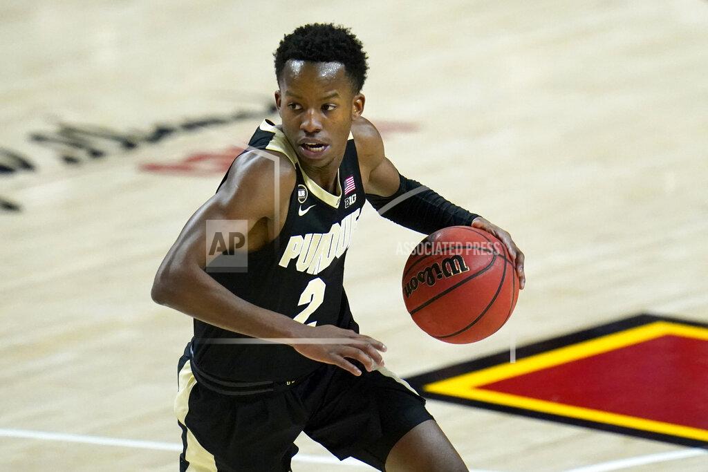 Julio Cortez Purdue guard Eric Hunter Jr. drives to the basket against Maryland during the first half of an NCAA college basketball game, Tuesday, Feb. 2, 2021, in College Park. (AP Photo/Julio Cortez)