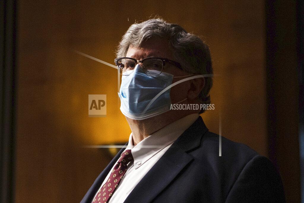 Salwan Georges Brian Miller, a lawyer in the White House counsel’s office, waits ahead of a Senate Banking, Housing, and Urban Affairs Committee nomination hearing on Capitol Hill in Washington, Tuesday, May 5, 2020. Miller is President Donald Trump’s choice as special inspector general for the pandemic recovery. (Salwan Georges/The Washington Post via AP, Pool)