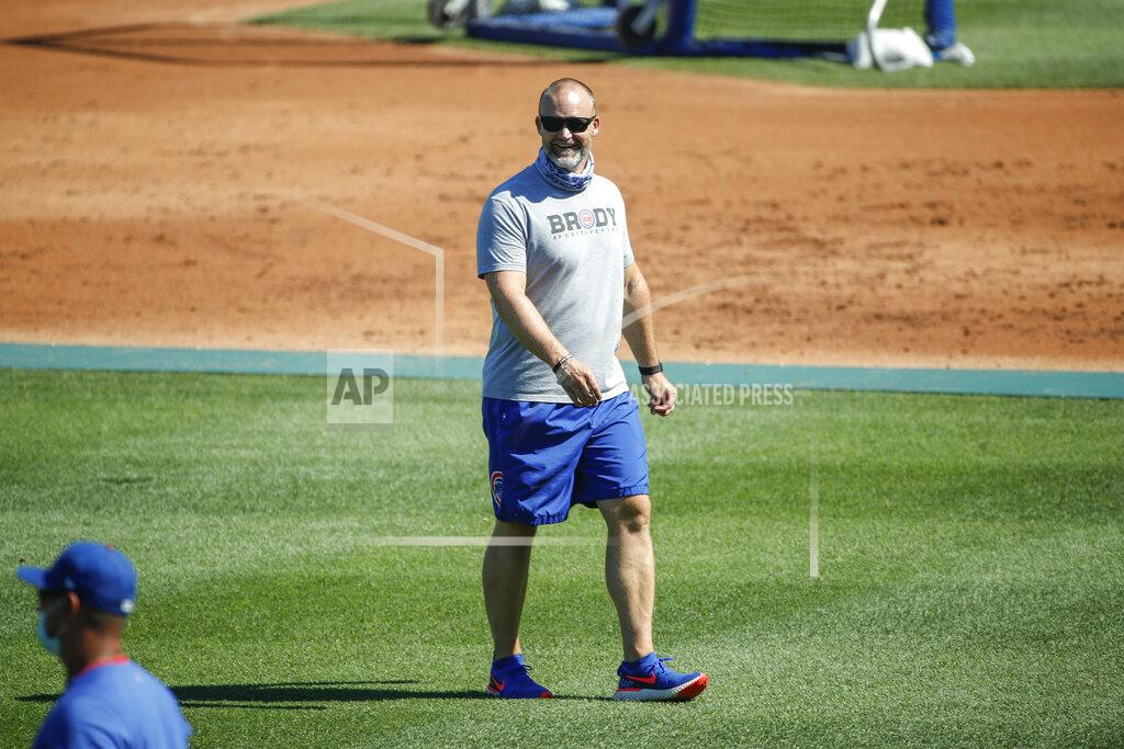 Kamil Krzaczynski Chicago Cubs manager David Ross smiles during baseball practice at Wrigley Field on Friday, July 3, 2020 in Chicago. (AP Photo/Kamil Krzaczynski)
