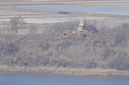 North Korea's military guard post is seen from the unification observatory in Paju, South Korea, Tuesday, Jan. 16, 2024. North Korean leader Kim Jong Un said his country would no longer pursue reconciliation with South Korea and called for rewriting the North&rsquo;s constitution to eliminate the idea of shared statehood between the war-divided countries, state media said Tuesday. (AP Photo/Lee Jin-man)