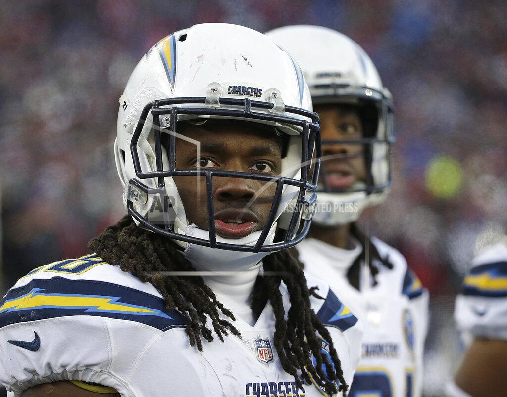 Steven Senne Los Angeles Chargers running back Melvin Gordon watches from the sideline during the second half of an NFL divisional playoff football game against the New England Patriots, Sunday, Jan. 13, 2019, in Foxborough, Mass. (AP Photo/Steven Senne)