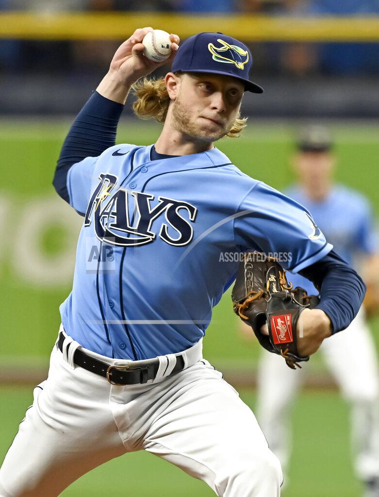 Steve Nesius Tampa Bay Rays starter Shane Baz pitches against the Miami Marlins during the first inning of a baseball game Sunday, Sept. 26, 2021, in St. Petersburg, Fla. (AP Photo/Steve Nesius)