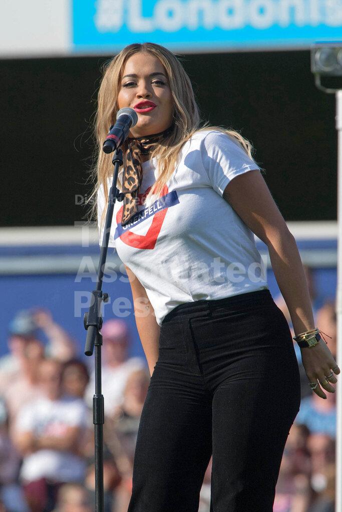 Rita Ora at The #GAME4GRENFELL Charity Football Match | Buy Photos | AP