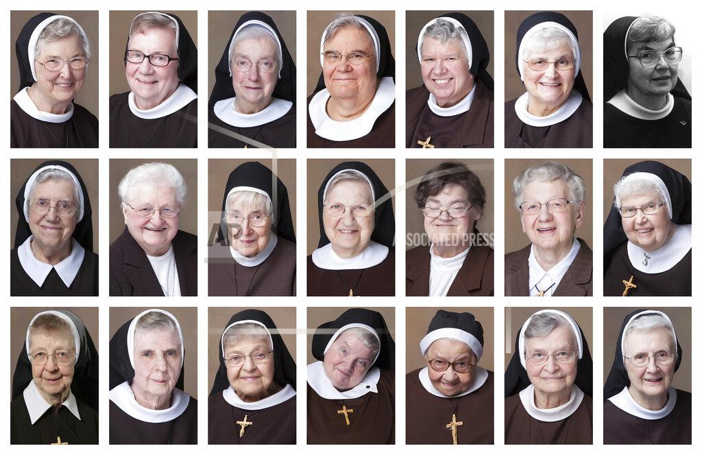 Uncredited This combination of photos provided by Felician Publications from July 2020 to April 2021 shows 21 nuns from the Felician order who have died from COVID-19. Top row from left are Sisters Mary Clarence Borkoski, Mary Madeleine Dolan, Mary Felicia Golembiewski-Dove, Mary Alice Ann Gradowski, Victoria Marie Indyk, Mary Evelyn Labik and Celine Marie Lesinski. Middle row from left are Sisters Mary Seraphine Liskiewicz, Mary Christinette Lojewski, Mary Michele Mazur, Mary Bronisia Muzalewski, Christine Marie Nizialek, Mary DeAngelis Nowak and Mary Estelle Printz. Bottom row from left are Sisters Mary Patricia Pyszynski, Mary Martinez Rozek, Mary Danatha Suchyta, Thomas Marie Wadowski, Mary Luiza Wawrzyniak, Rose Mary Wolak and Mary Janice Zolkowski. (Felician Publications via AP)