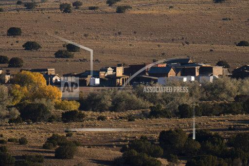 The Bonanza Creek Film Ranch is seen in Santa Fe, N.M., Saturday, Oct. 23, 2021. An assistant director unwittingly handed actor Alec Baldwin a loaded weapon and told him it was safe to use in the moments before the actor fatally shot a cinematographer, court records released Friday show. (AP Photo/Jae C. Hong)