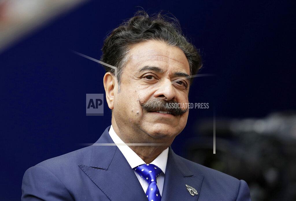 Matt Dunham FILE - This file Sept. 24, 2017 file photo shows Shad Khan at Wembley Stadium in London. The Jacksonville Jaguars will play two home games in London next season, strengthening the franchise’s foothold in an overseas market the NFL is eager to expand. The Jaguars will play back-to-back games at historic Wembley Stadium, giving them a potential “home-field” advantage in the second one since they won’t have to travel that week. Specific dates were not announced.(AP Photo/Matt Dunham, FILE)