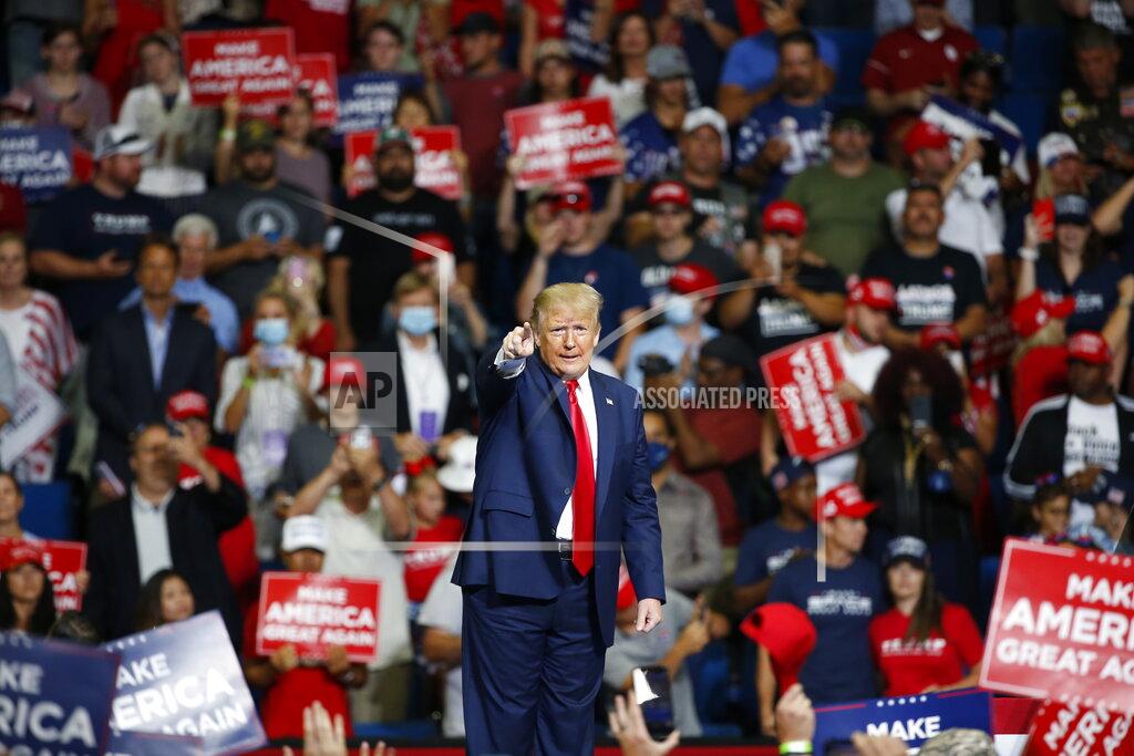 President Donald Trump speaks during a campaign rally at the BOK Center, Saturday, June 20, 2020, in Tulsa, Okla. (AP Photo/Sue Ogrocki)