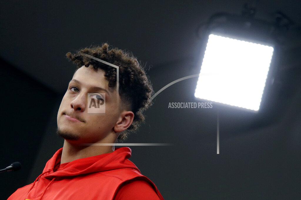 Charlie Riedel Kansas City Chiefs quarterback Patrick Mahomes addresses the media at a news conference Wednesday, Jan. 22, 2020 at Arrowhead Stadium in Kansas City, Mo. The Chiefs will face the San Francisco 49ers in Super Bowl 54. (AP Photo/Charlie Riedel)
