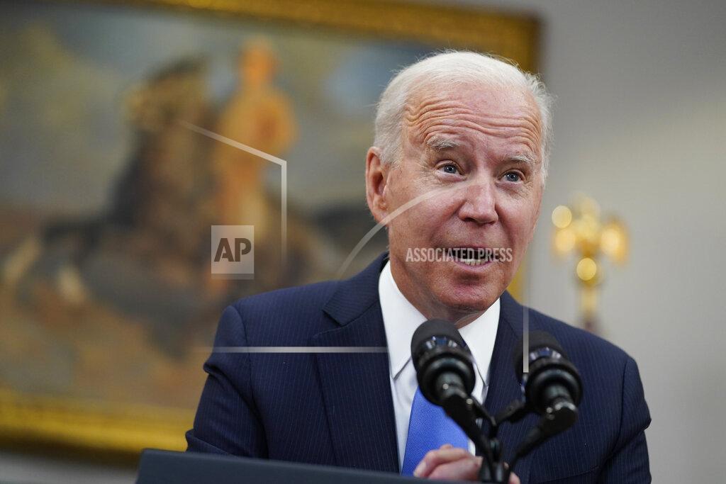 Evan Vucci President Joe Biden delivers remarks about the Colonial Pipeline hack, in the Roosevelt Room of the White House, Thursday, May 13, 2021, in Washington. (AP Photo/Evan Vucci)