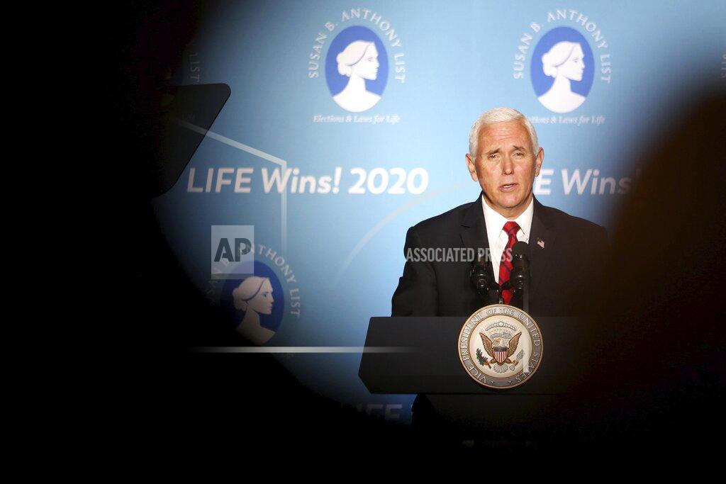 Douglas R. Clifford Vice President Mike Pence speaks at Starkey Road Baptist Church in Largo, Fla. on Wednesday Aug. 5, 2020, as part of his 'Faith in America' tour. His visit comes just days after President Donald Trump came to Tampa Bay on Friday for a campaign fundraiser. Pence's speech heralded the Trump Administration's successes and commitment to pro-life issues. (Douglas R. Clifford/Tampa Bay Times via AP)